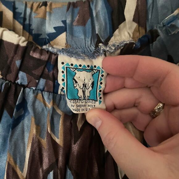 DESERT WEST Sherry Holt VINTAGE Womens L Pleated Cowboy Skirt Shirt Set 2 Piece - Picture 8 of 16